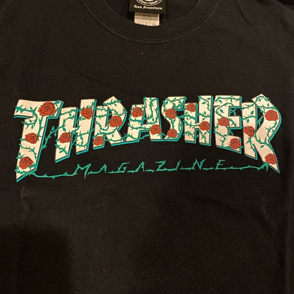 Men's roses logo Thrasher T Shirt size small - Picture 2 of 4